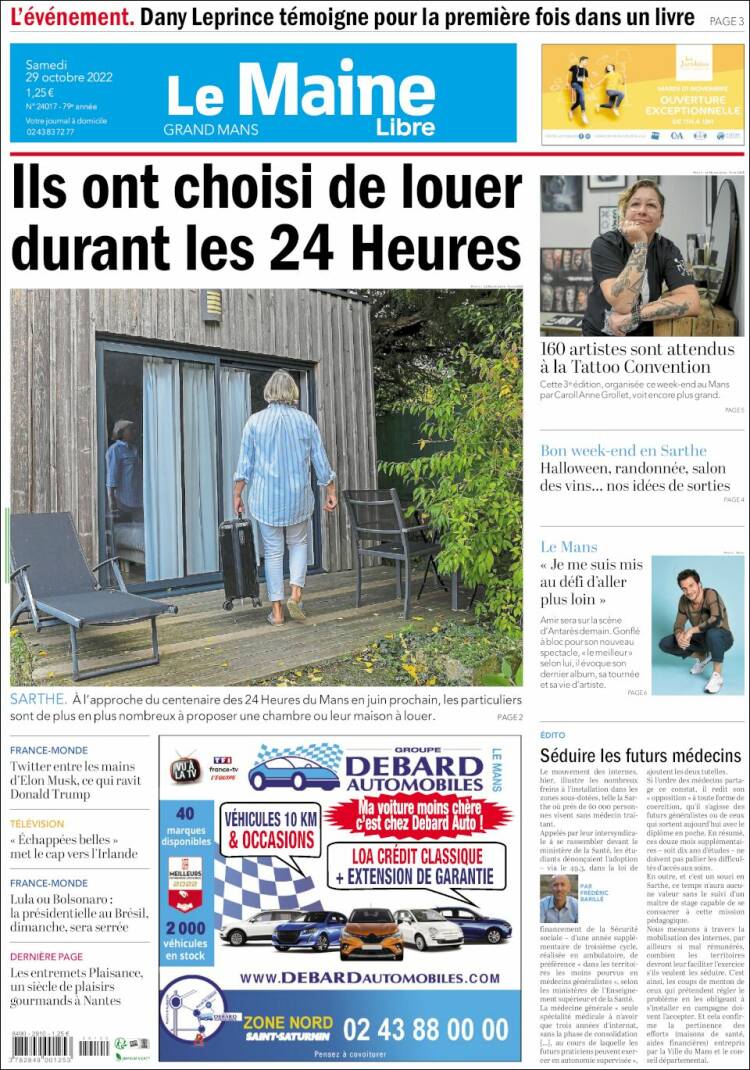 Portada de Le Maine Libre (Francia)