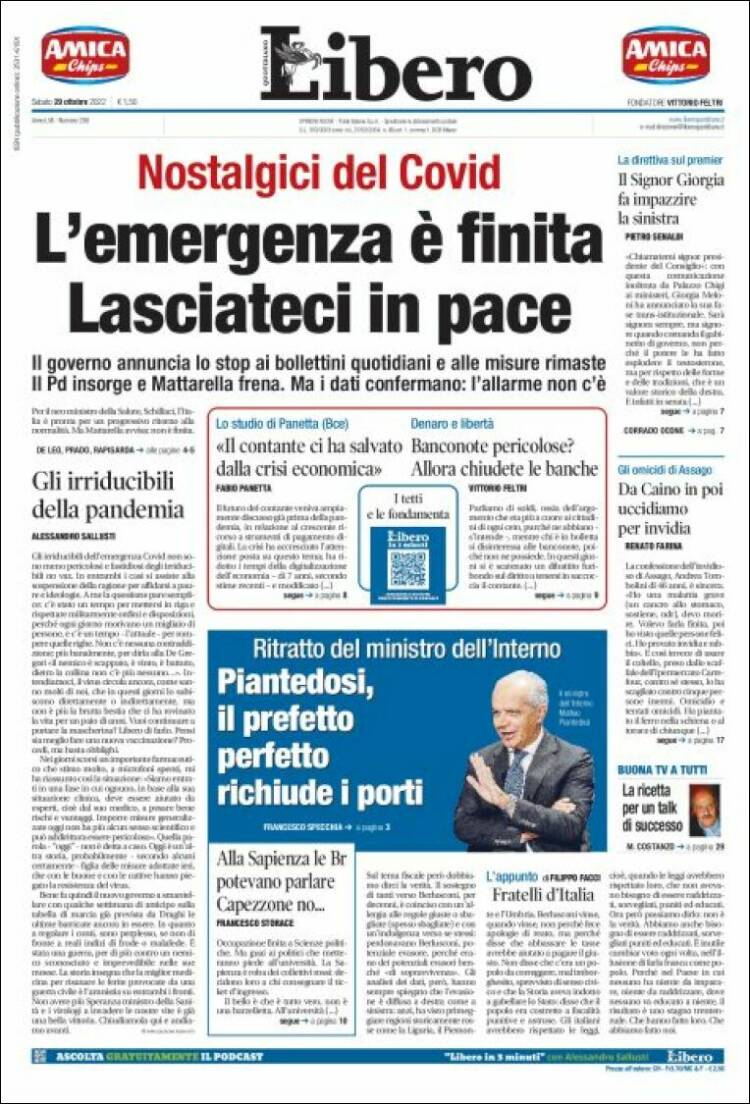 Portada de Libero (Italia)