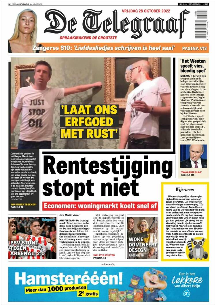 Portada de De Telegraaf (Pa&iacute;ses Bajos)