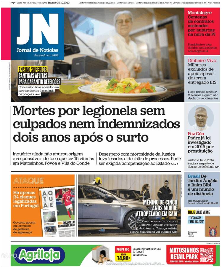 Portada de Jornal de Notícias (Portugal)