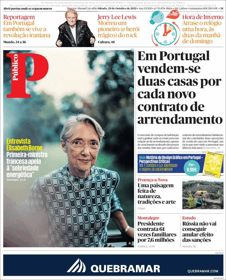 Portada de Público (Portugal)