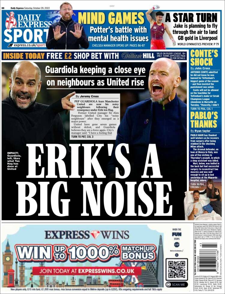 Portada de Express Sport (Reino Unido)