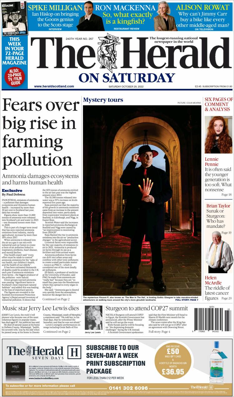 Portada de The Herald (Royaume-Uni)