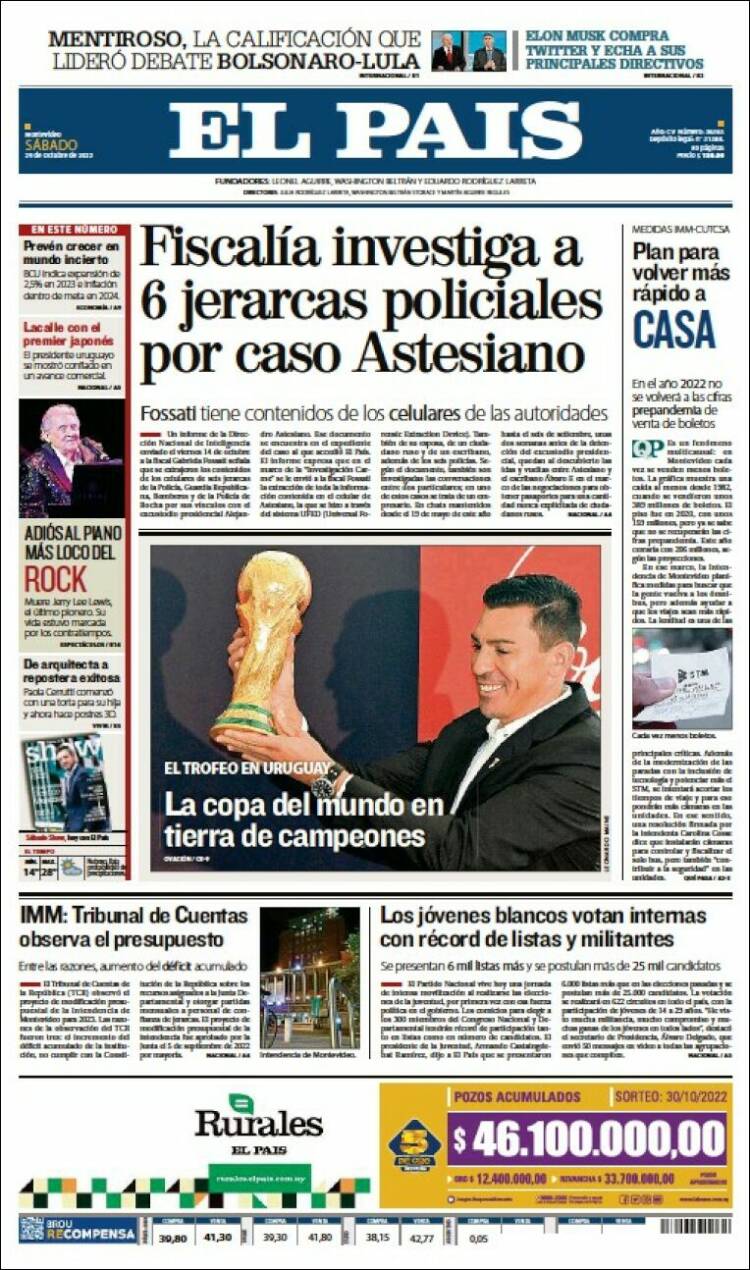 Portada de El País (Uruguay)