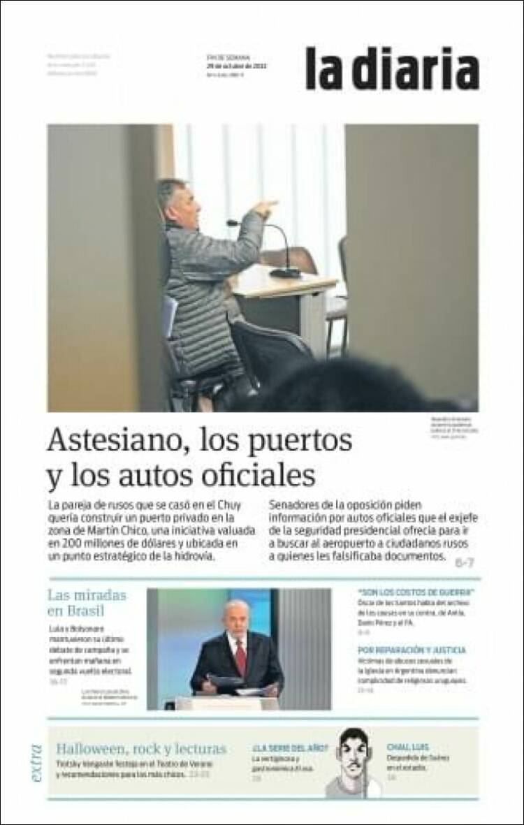 Portada de La Diaria (Uruguay)