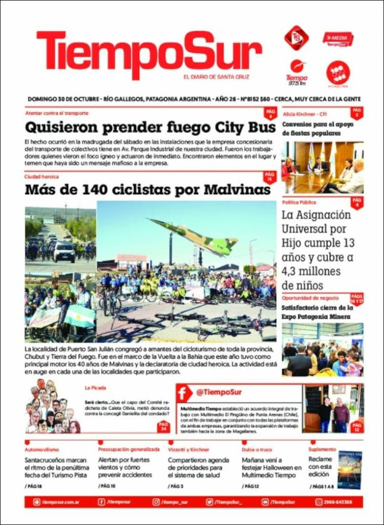 Portada de Tiempo Sur (Argentina)