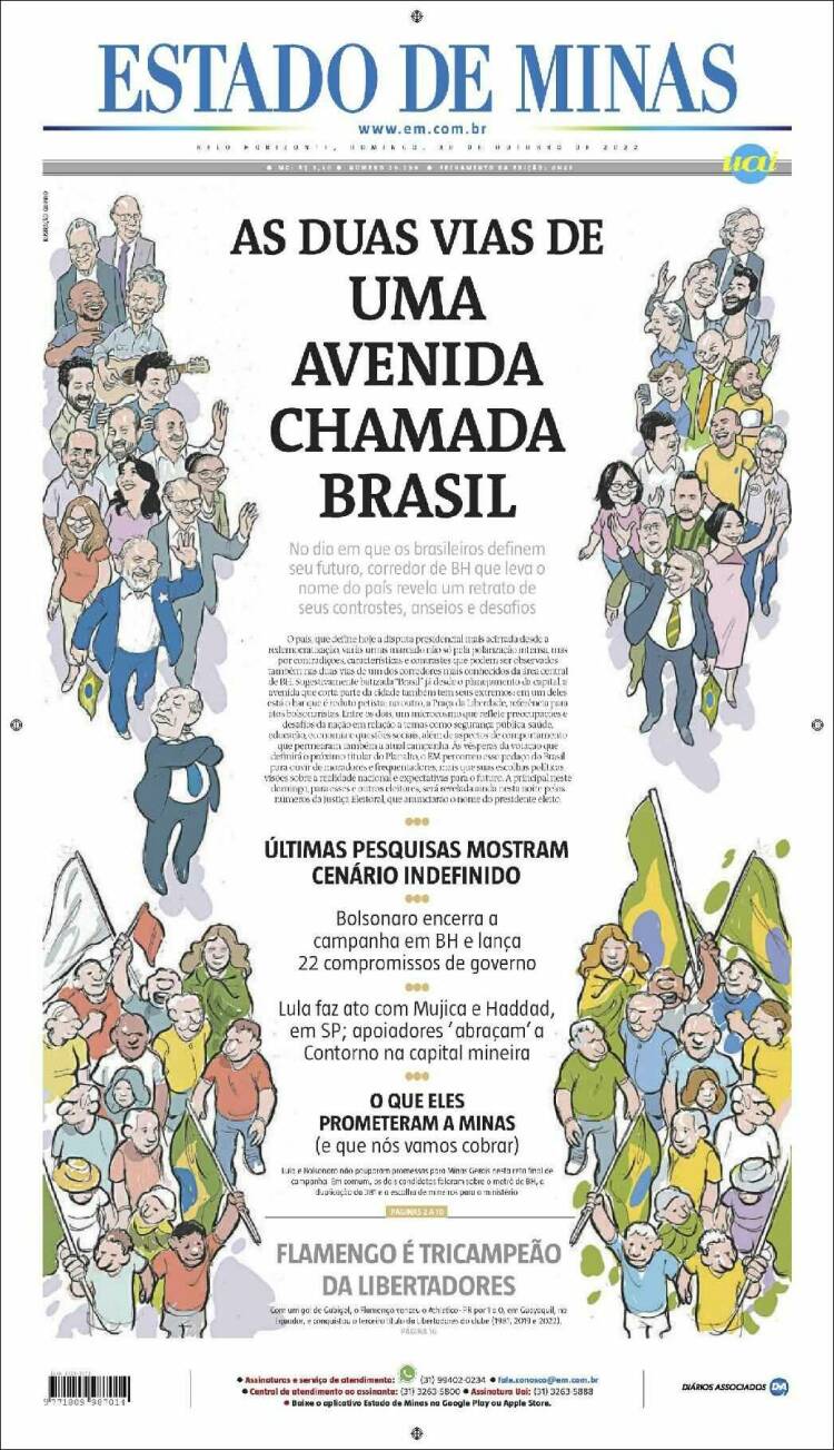 Portada de Jornal Estado de Minas (Brasil)
