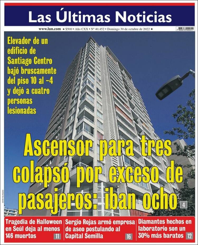 Portada de Las Últimas Noticias (Chile)