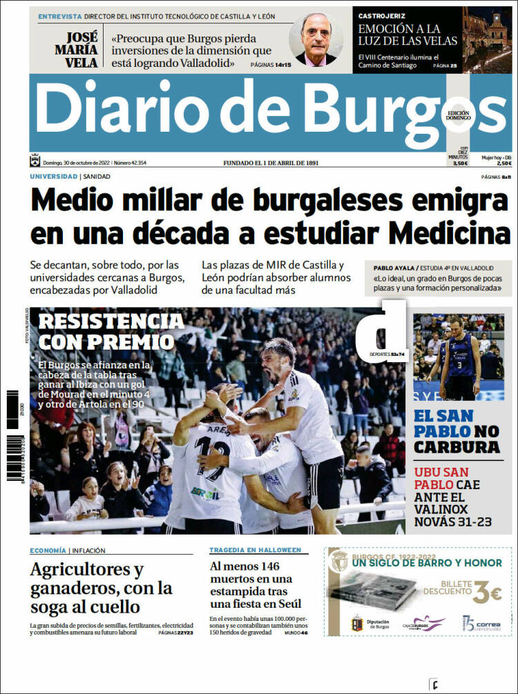 Portada de Diario de Burgos (España)