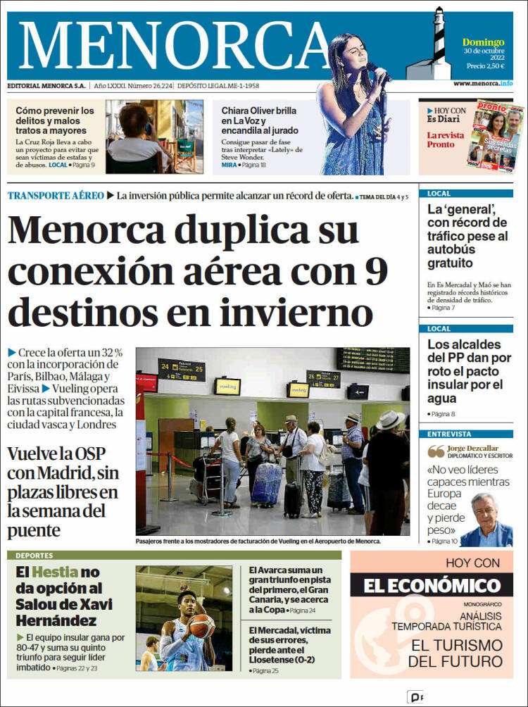 Portada de Menorca - Diario Insular (España)