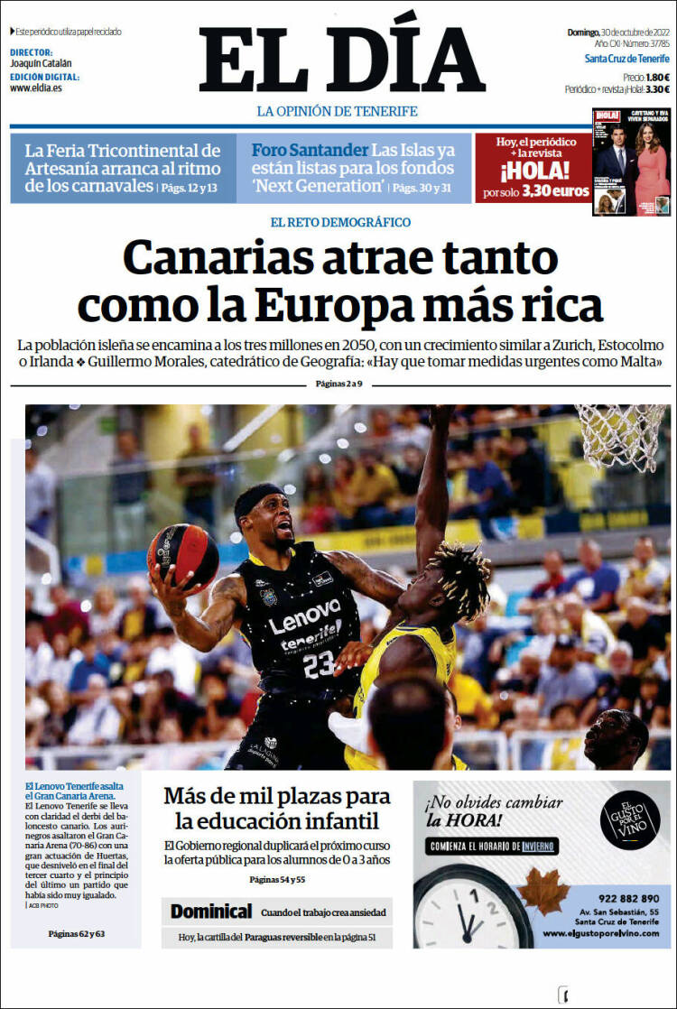 Portada de El Día (España)