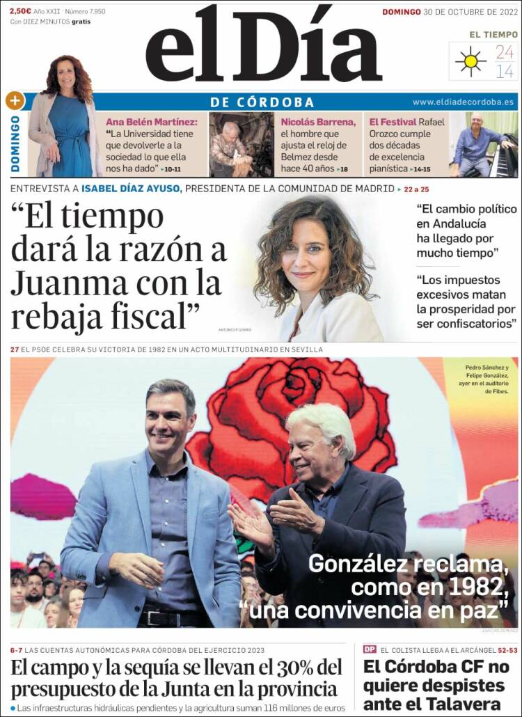 Portada de El Día de Córdoba (España)