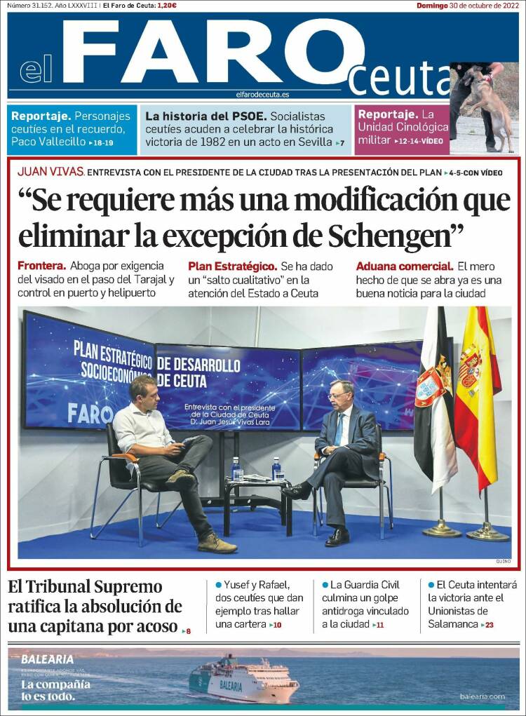 Portada de El Faro de Ceuta (España)