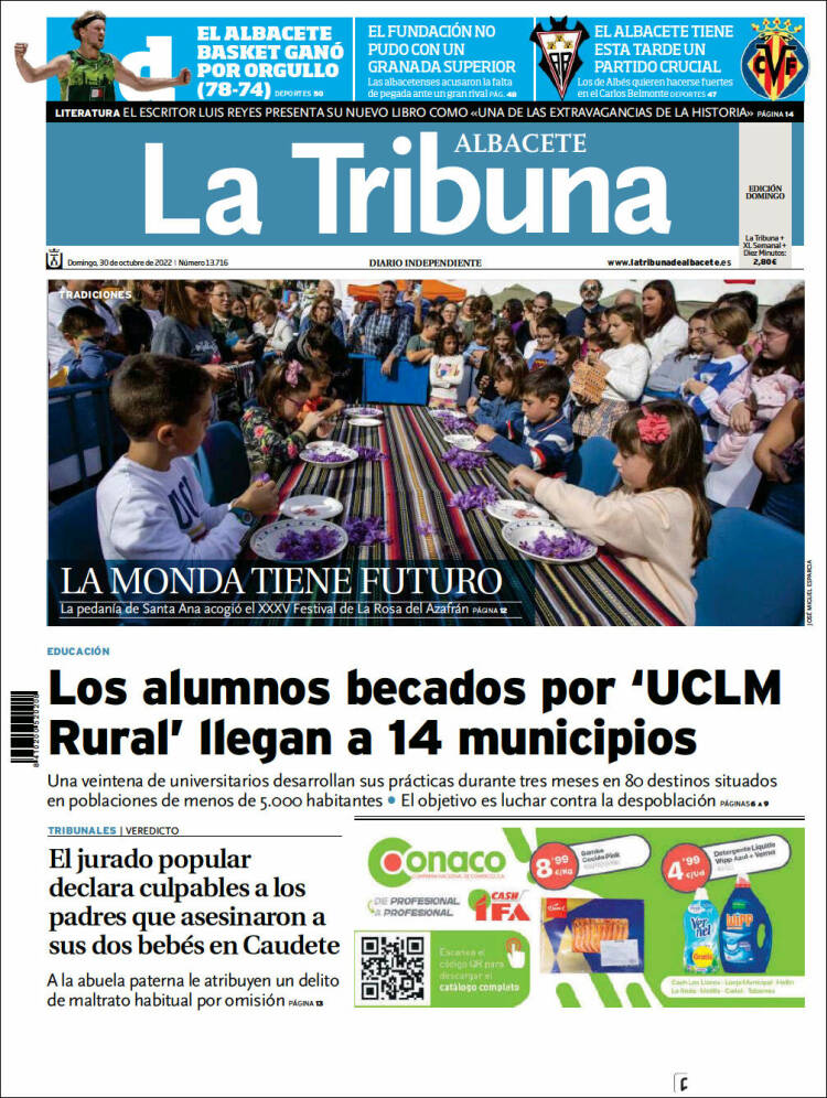 Portada de La Tribuna de Albacete (España)