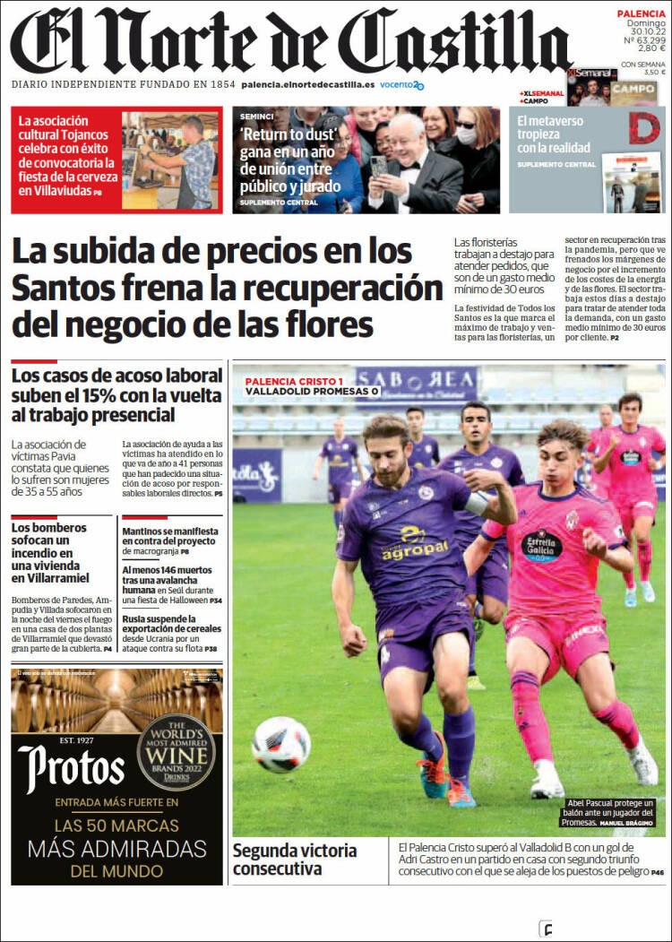 Portada de Norte de Castilla - Palencia (España)