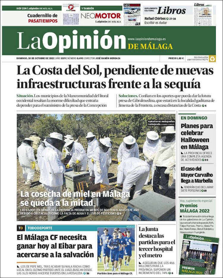 Portada de La Opinión de Málaga (España)