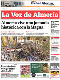 Portada de La Voz de Almería (España)