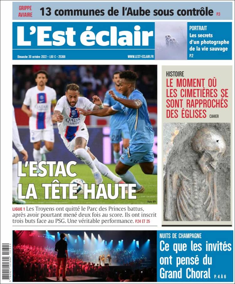 Portada de L'Est Eclair (Francia)