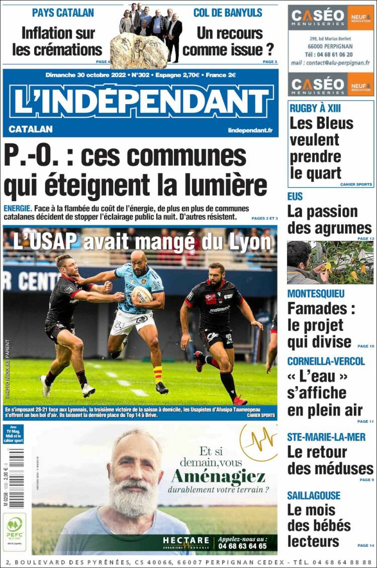 Portada de Le Indépendant (Francia)