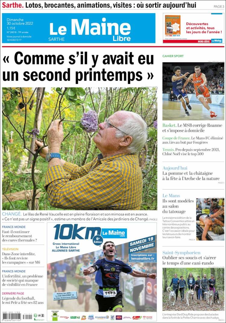 Portada de Le Maine Libre (Francia)