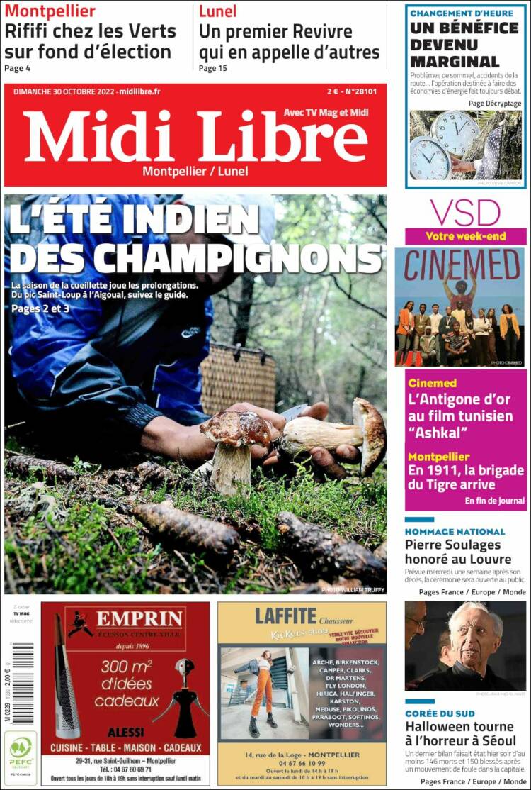 Portada de Midi Libre (Francia)