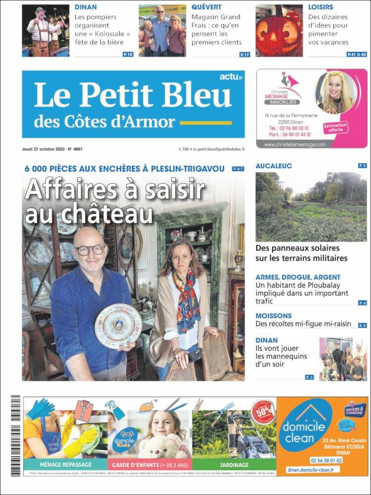 Portada de Le Petit Bleu (Francia)