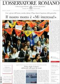 Portada de L'Osservatore Romano (Italia)