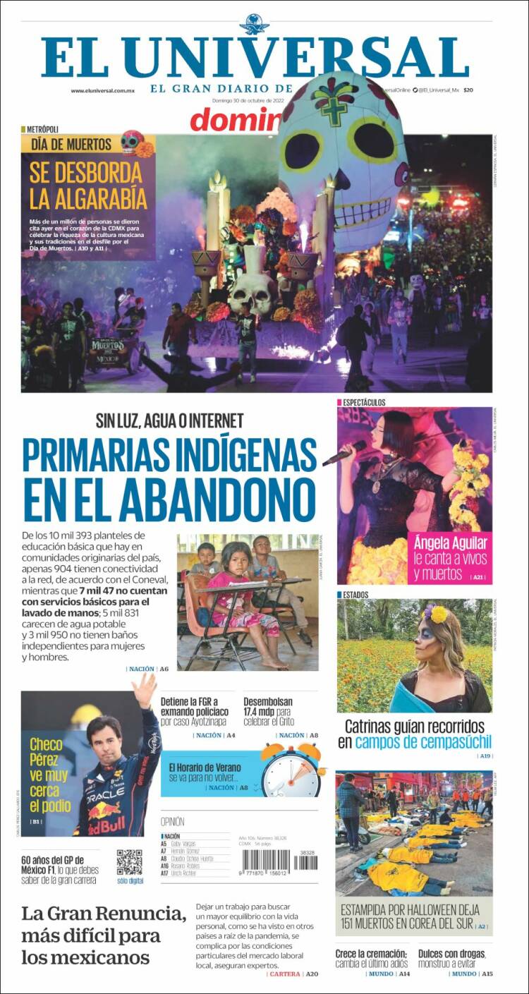 Portada de El Universal (M&eacute;xico)