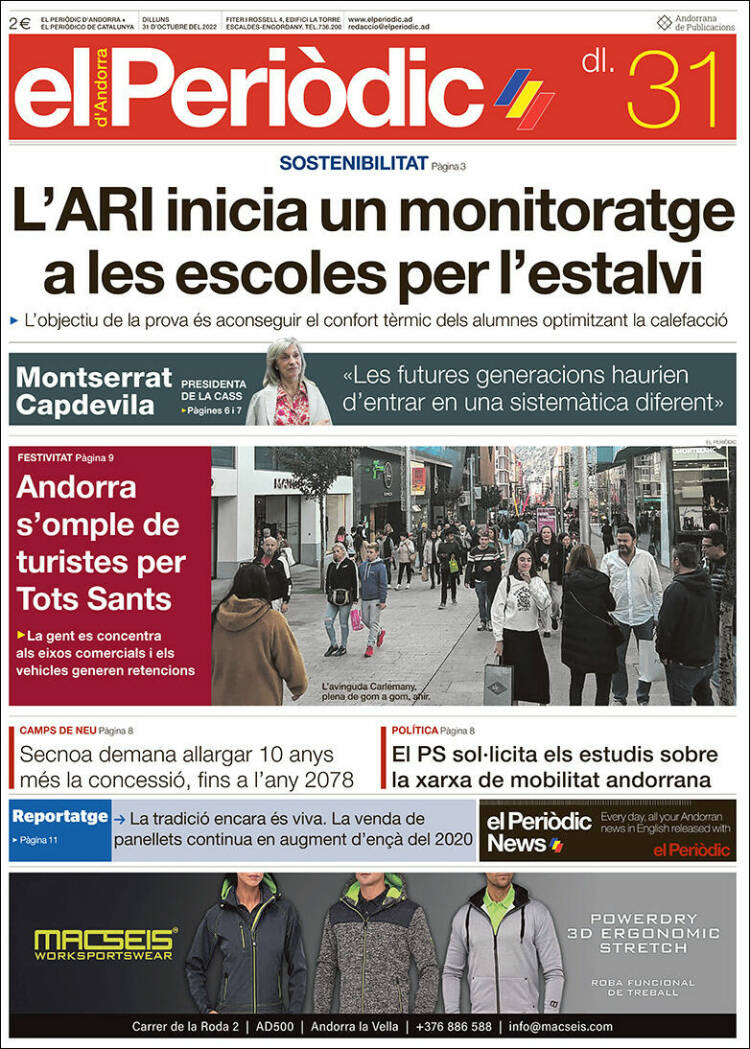 Portada de El Periòdic d'Andorra (Andorra)