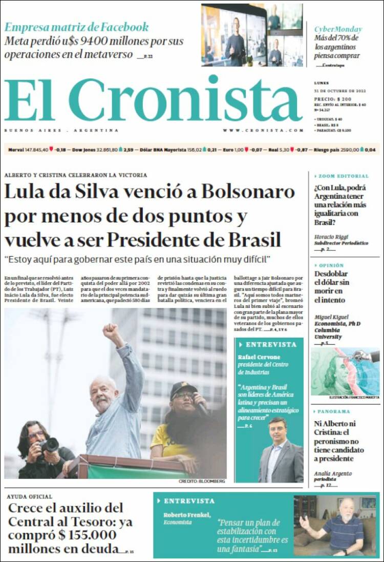Portada de El Cronista Comercial (Argentina)