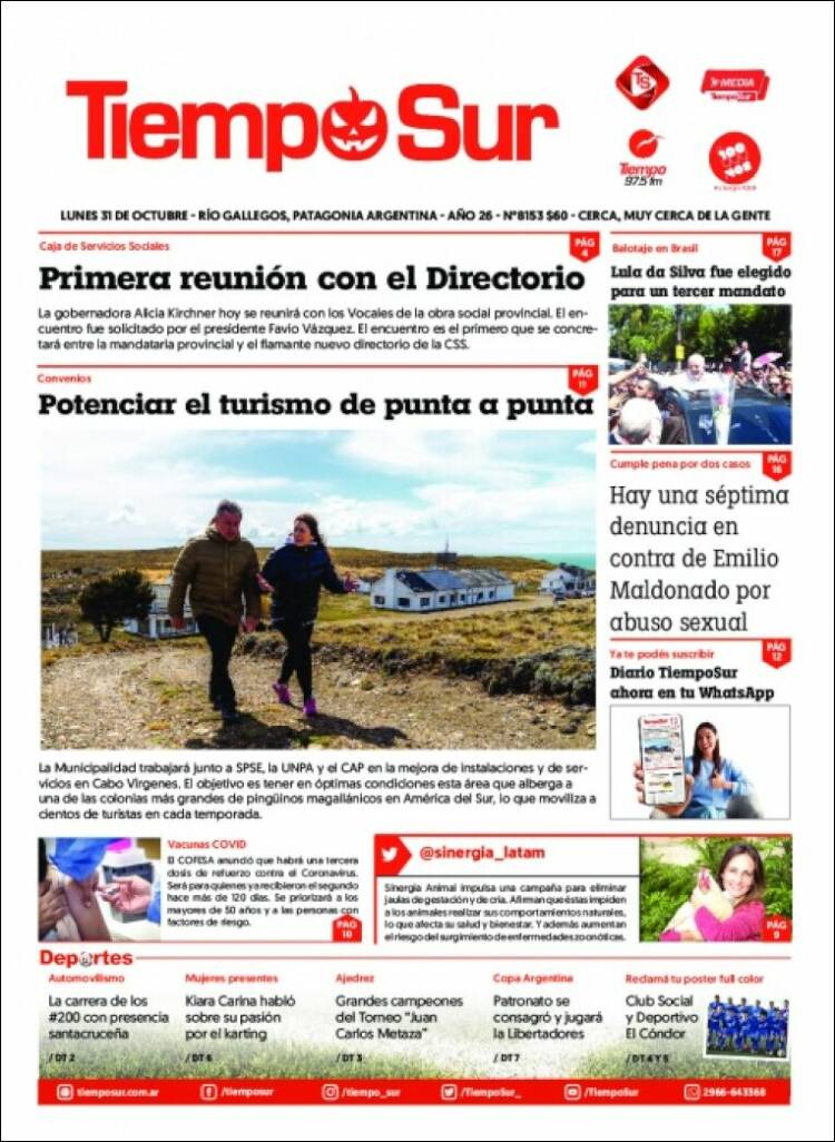 Portada de Tiempo Sur (Argentina)