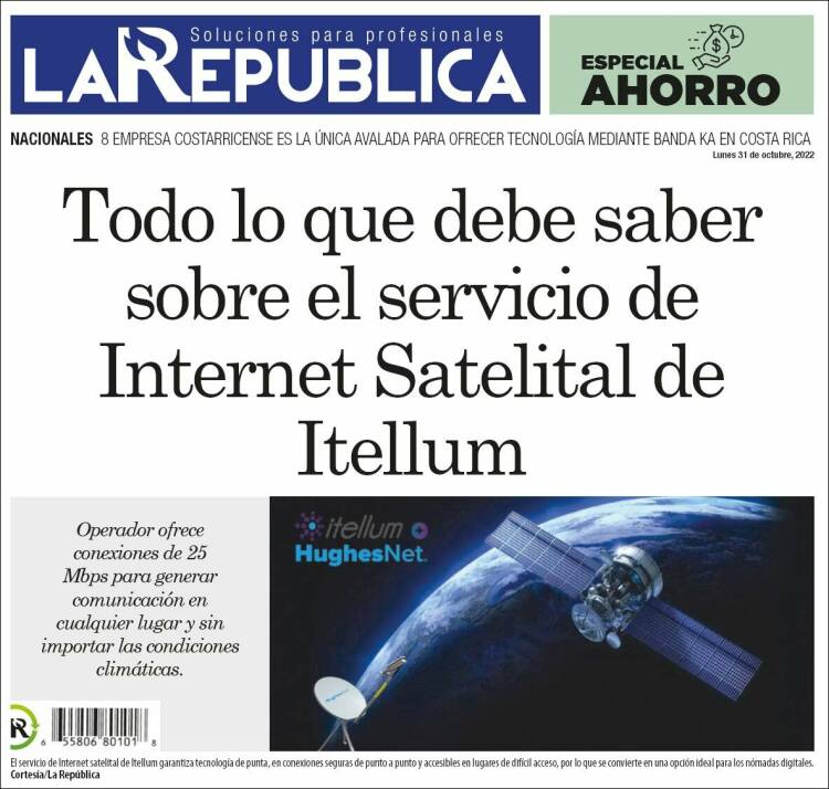 Portada de La República (Costa Rica)