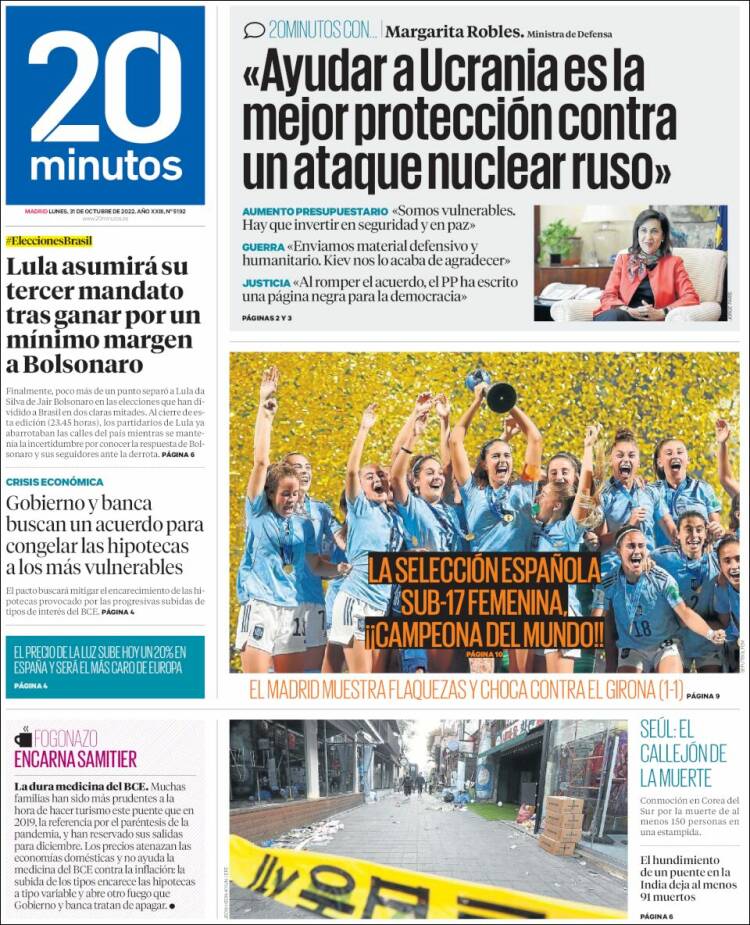 Portada de 20 Minutos - Madrid (Espa&ntilde;a)