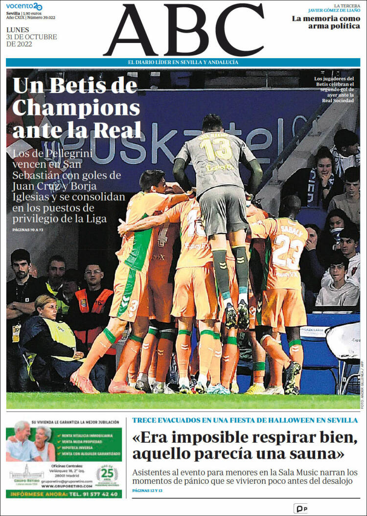 Portada de ABC - Sevilla (Espa&ntilde;a)