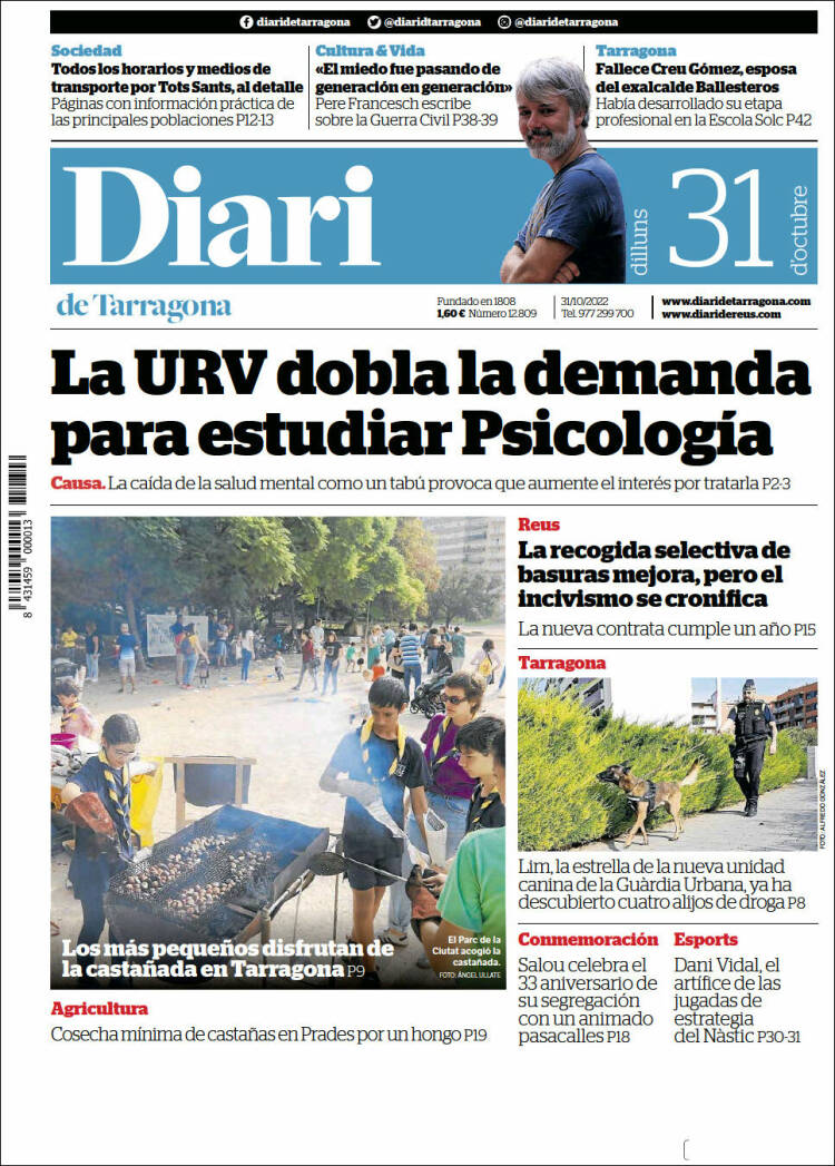 Portada de Diari de Tarragona (Espa&ntilde;a)