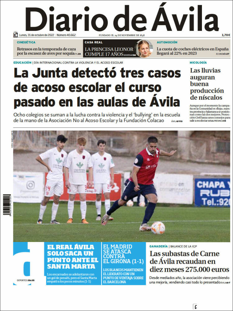 Portada de Diario de Ávila (Espa&ntilde;a)