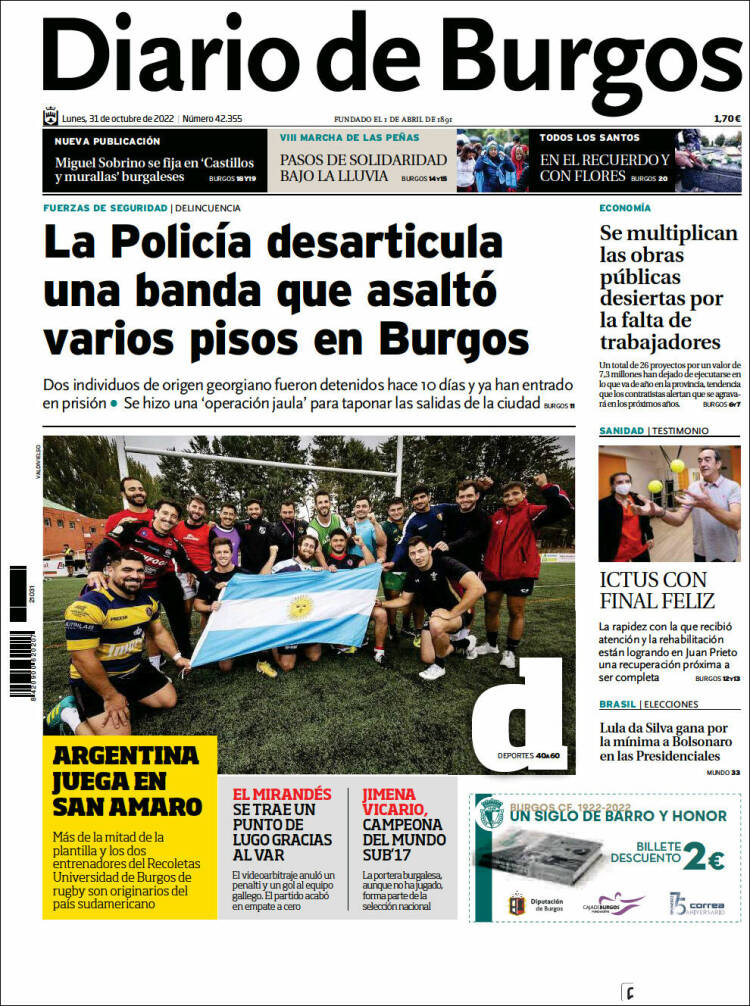 Portada de Diario de Burgos (Espa&ntilde;a)