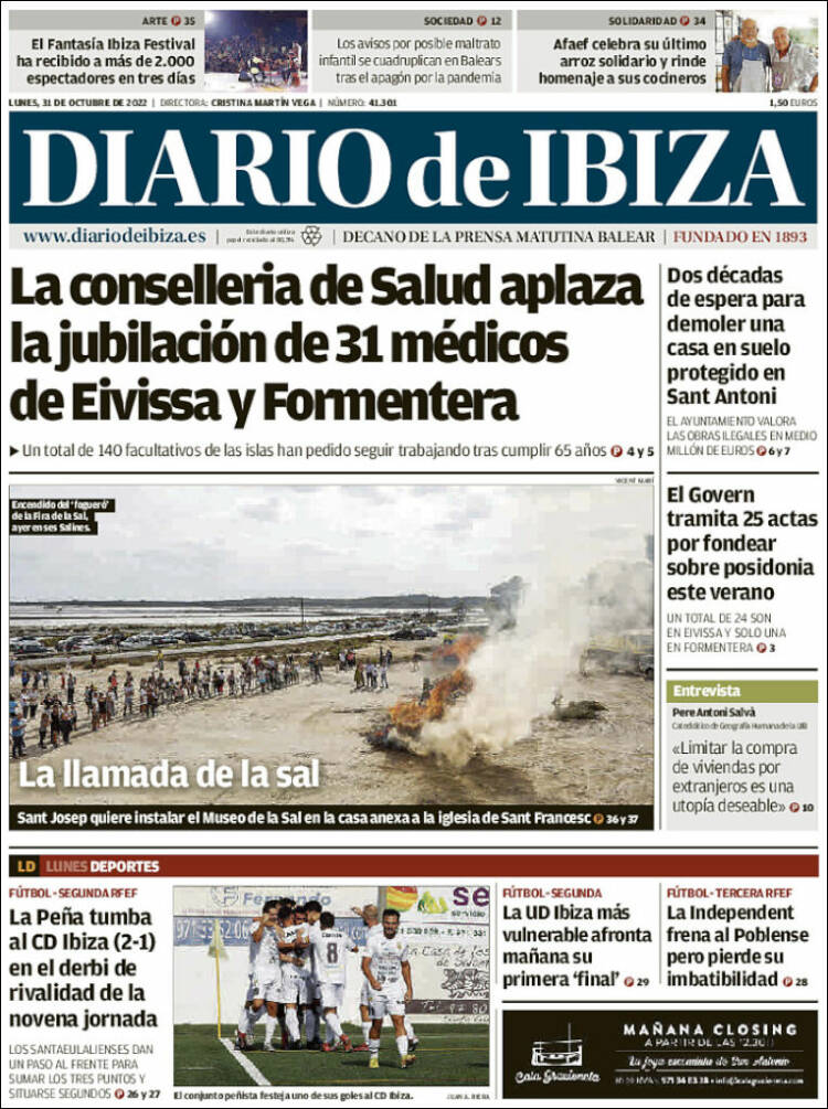 Portada de Diario de Ibiza (Espa&ntilde;a)