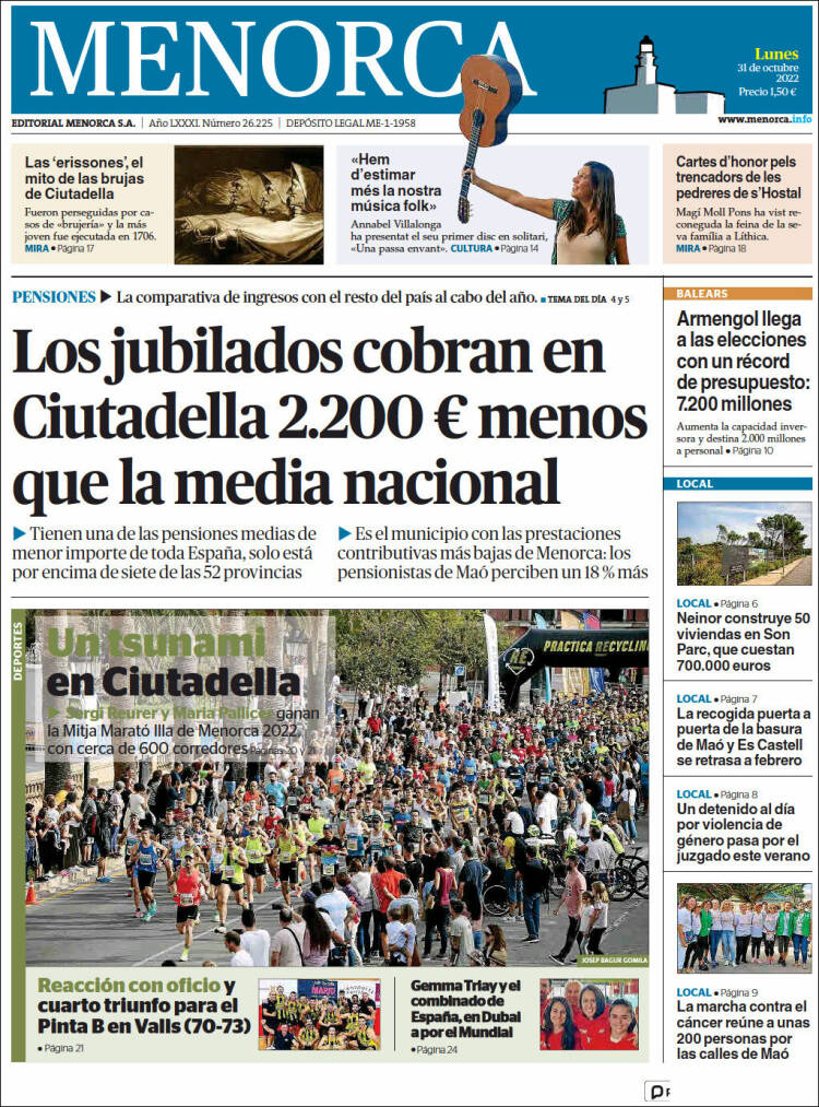 Portada de Menorca - Diario Insular (Espa&ntilde;a)