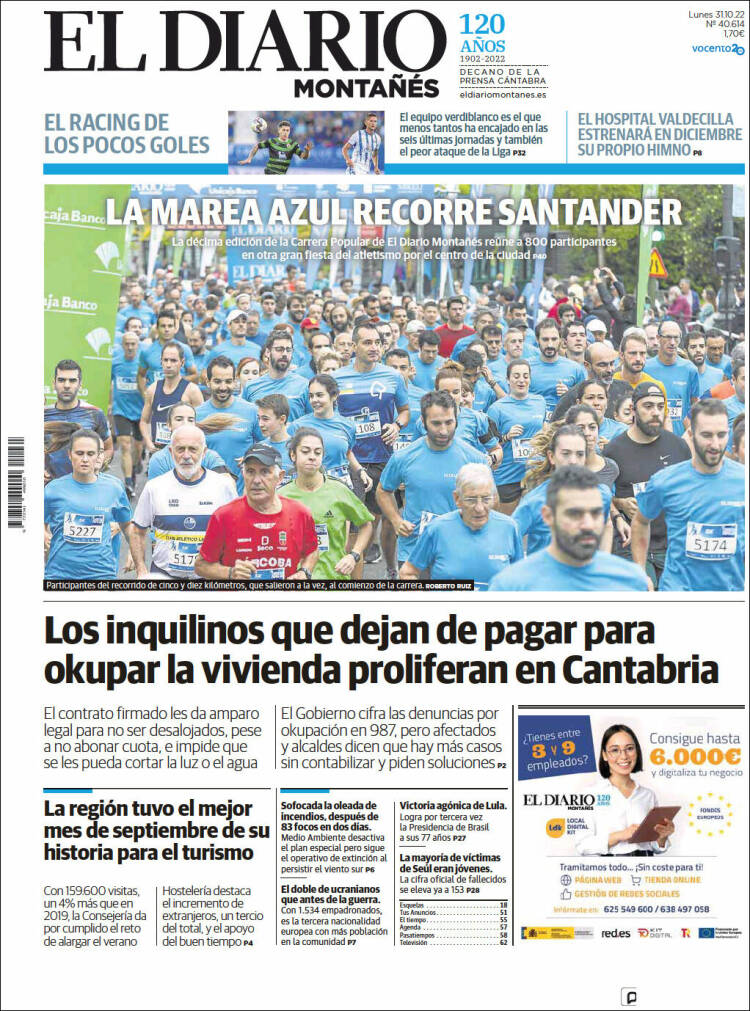 Portada de El Diario Montañés (Espa&ntilde;a)
