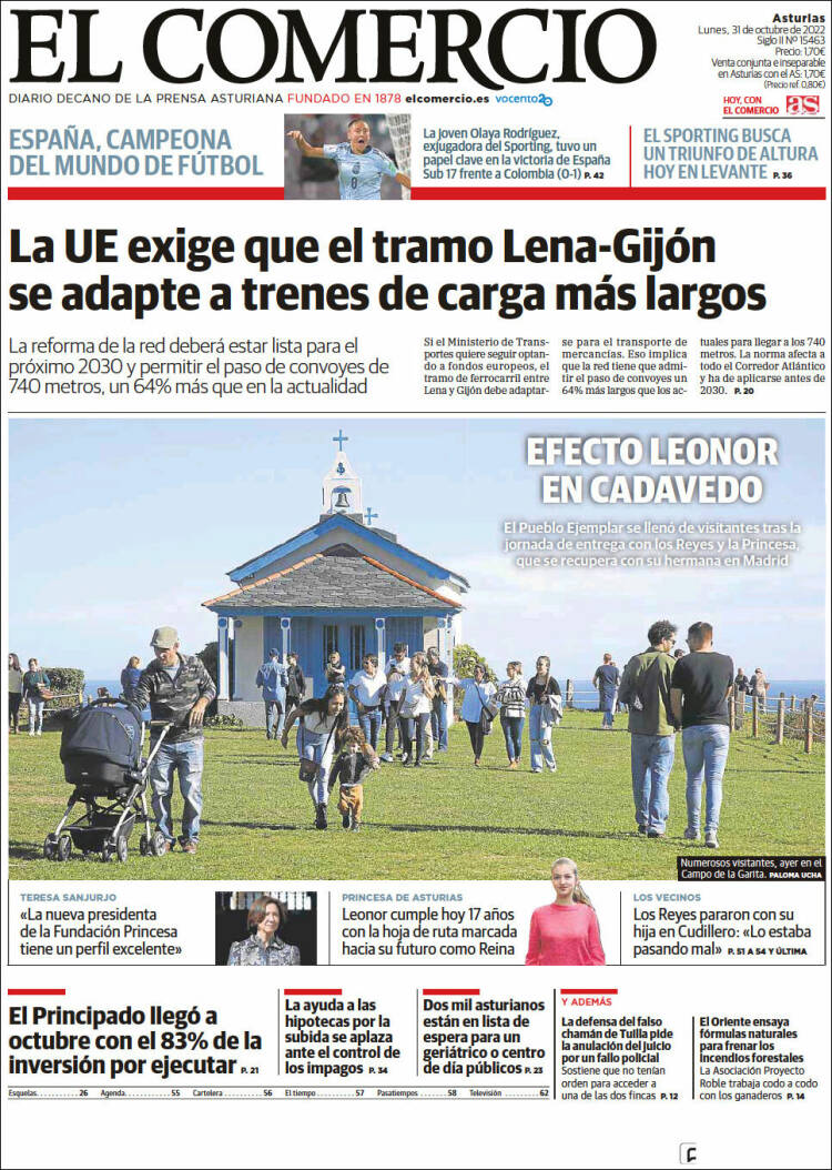 Portada de El Comercio (Espa&ntilde;a)