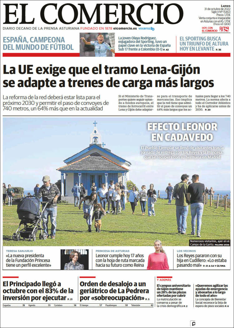 Portada de El Comercio - Gijón (Espa&ntilde;a)