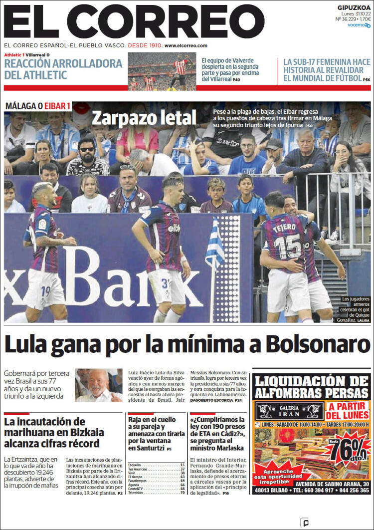 Portada de El Correo - Guipuzcoa (Espa&ntilde;a)