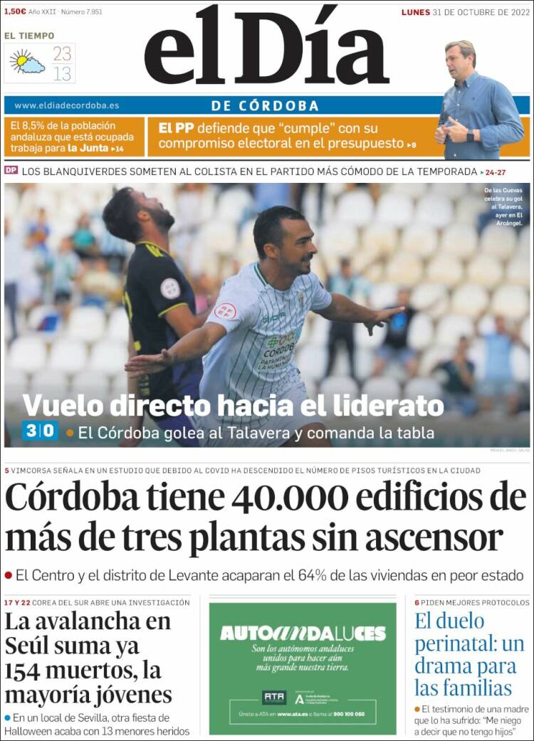 Portada de El Día de Córdoba (Espa&ntilde;a)