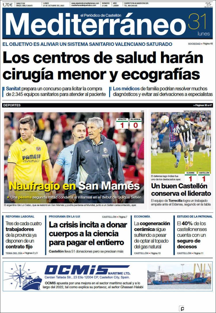 Portada de El Periódico Mediterraneo (Espa&ntilde;a)