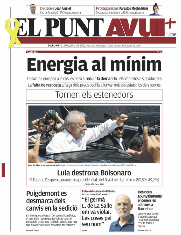Portada de El Punt Avui (Espa&ntilde;a)