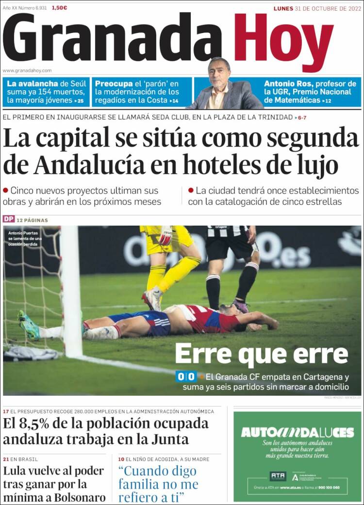 Portada de Granada Hoy (Espa&ntilde;a)