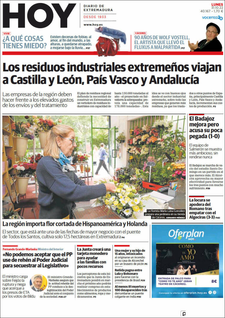 Portada de Hoy - Caceres (Espa&ntilde;a)