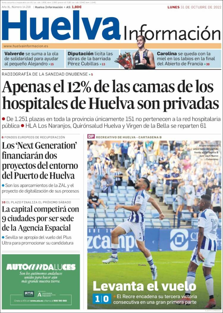 Portada de Huelva Información (Espa&ntilde;a)