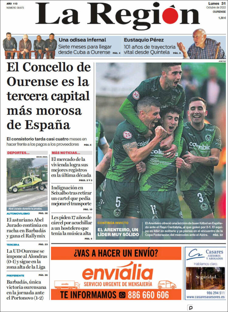 Portada de La Región de Ourense (Espa&ntilde;a)